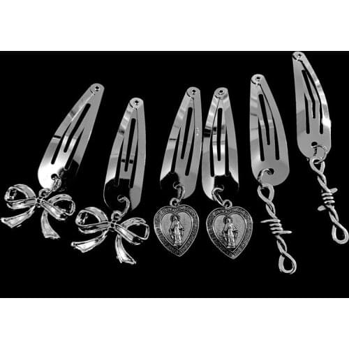 New Arrived Cybergoth Hair Accessories Lolita Bobby Pin Vintage Gothic Hairpins Alloy Cyberpunk Hair Clips For Sexy Girl Women