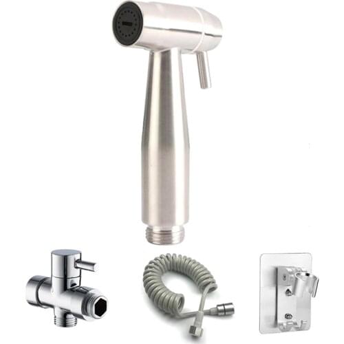 New Handheld Two Function Toilet Bidet Sprayer Set Kit Stainless Steel Hand Bidets Faucet for Bathroom Sprayer Shower