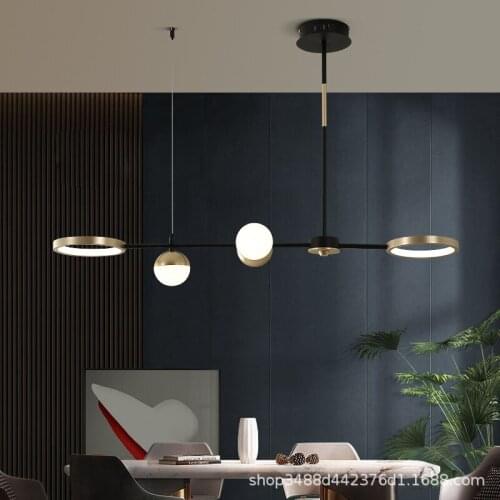 Nordic light luxury restaurant lamp rectangular dining table lamp creative new dining room bar simple modern chandelier