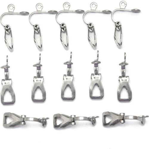 Stainless Steel Clip-on Earrings Hook Earring Converter with Easy Open Loop For Non-Pierced Ear, About 12mm