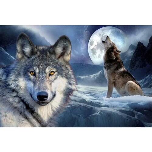 Wolf Animal Printed Fabric 11CT Cross Stitch Embroidery Kit DMC Threads Hobby Handicraft Craft Knitting Stamped Promotions