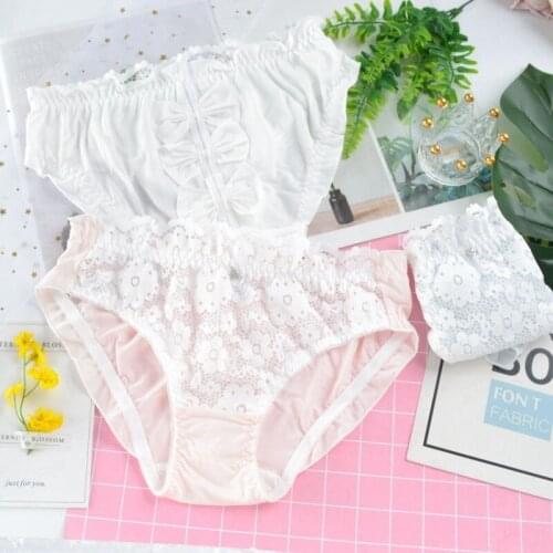 New Women Cute Lovely Sweety Japanese Style Cotton Soft Panties Lace Flower Sexy Breathable High Elasticity Underwear Breifs