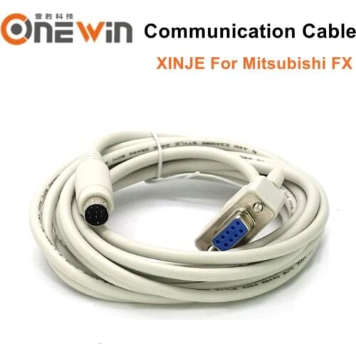 XINJE HMI touch screen connect FX model PLC cable communication between the PLC and HMI