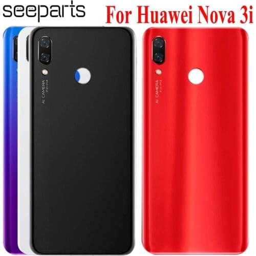 For Huawei Nova 3I Battery Cover Back Glass Nova 3i INE-LX1 Rear Battery Door Housing Case For Huawei P Smart Plus Battery Cover