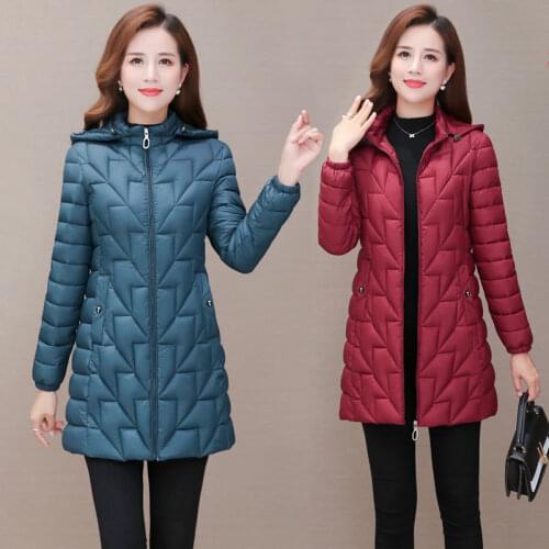 2021 New Winter Jacket Women Hooded Slim Parkas Thick Warm Coat Cotton Padded Jacket Female Parka Outwear Plus Size 6XL X689