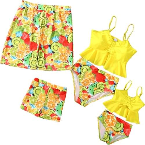 Women Girls Swimsuit Family Outfits Matching Swim Pants Shorts For Kids Boys Men Beachwear Bathing Suits