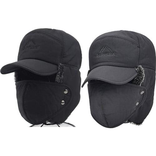 Faux Fur Winter Warm Windproof Hat Men Women Bomber Faux Ear Flap Cap Trooper Trapper Anti-snow Ski Hats Thermal Soft Hats
