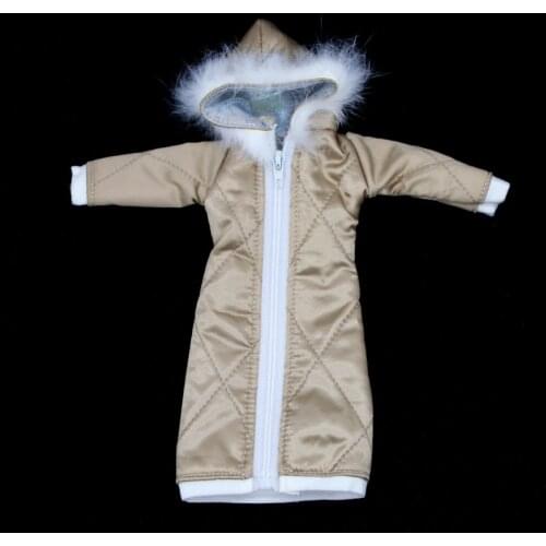 1/6 BJD Coat Long Winter Down Jacket 30cm Dolls Clothes Accessories for 12inch Doll