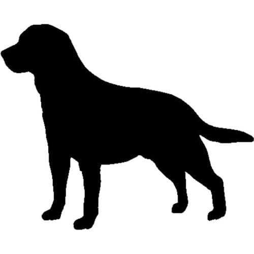15.5*12.7CM Labrador Retriever Dog Heart Vinyl Decal Silhouette Car Stickers Car Styling Truck Accessories Black/Silver S1-1118