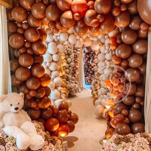 20/40pcs 5/10inch Coffee Latex Balloons Arch Double Layer Globos Birthday Party Backdrop Wedding Baby Shower Decoration Supplies