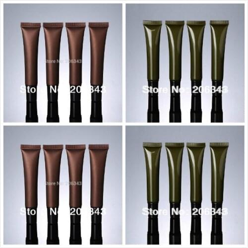 20ml brown/green soft tube for mildy wash/ butter/handcream tube/empty tube with black lid cosmetic packing