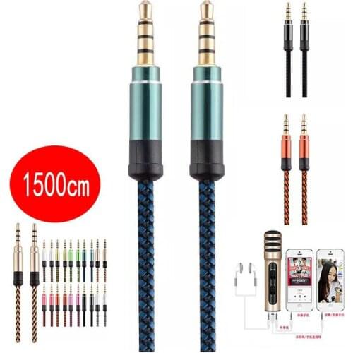 4 section audio cable mobile phone microphone live recording line audio with sound card line microphone accompaniment line 3M 1M