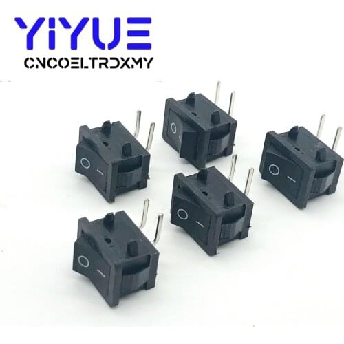 5Pcs Rocker switch KCD11-2P 2 Pin 2 files 90 degree Curved foot 20*15MM Push Button Mini Switch
