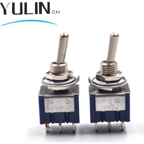 5pcs/lot MTS-202 6-Pin DPDT ON-ON Mini 6A125VAC Miniature Toggle Switches
