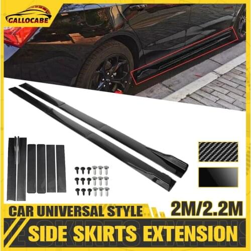 6PCS 2m/2.2m Universal Side Skirts Extension Rocker Panels Lip Splitters Bumper Car Styling For BWM Benz For Toyota Tesla For VW