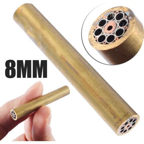 Durable 8mm Dia. Mosaic Pin Rivet Brass Tube Sword Tool Handle Decoration Material for Knife Handle Screw Hand Tools