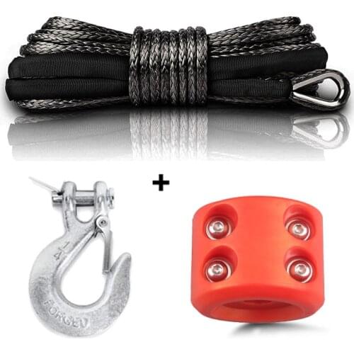 Car towing rope winch cable synthetic rubber stopper auto tow strap hook offroad accessories 4x4 utv atv winch recovery rope