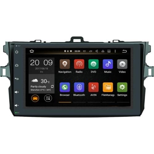 Octa Core 4+32GB Stereo Head Unit Audio Car multimedia player android 9.0 car player gps navigation for Toyota Corolla 2007-2012