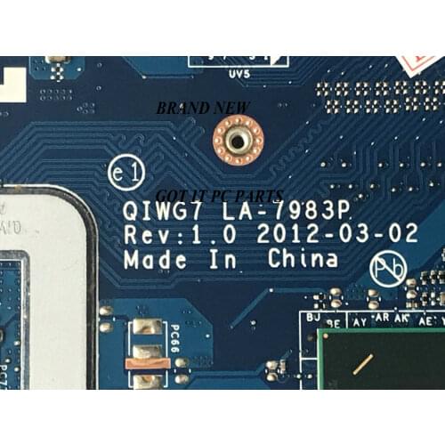 AVAILABLE.BRAND NEW ,QIWG7.LA-7983P G780 MAINBOARD. FOR LENOVO G780 MOTHERBOARD, UMA MAIN BOARD. CPU CORE I3 I5 I7