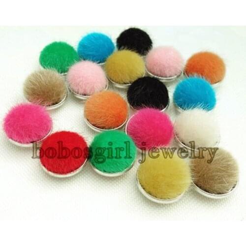 CA899 DIY Hairy snap button jewelry for snap bracelet (fit18mm 20mm snap)