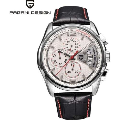 PAGANI 3306 Men Watch Fashion Quartz Waterproof Leather Strap Watches Chronograph Casual Business Wristwatch