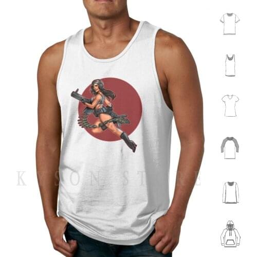 Gypsy Danger Tank Tops Vest 100% Cotton Badge Military Emblem Angry Ww2 Nose Art Bird Woodpecker Come And