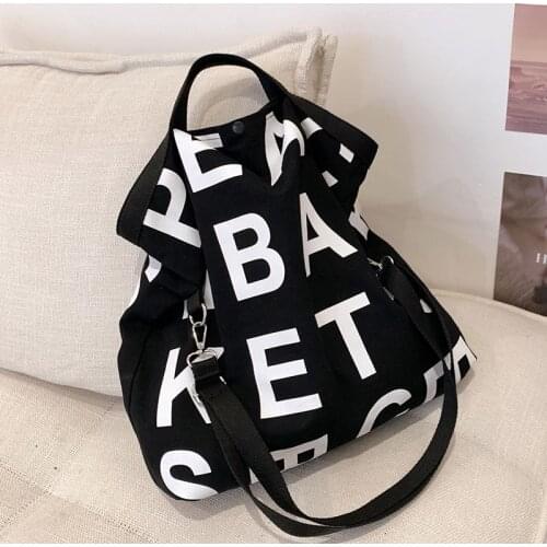 Letter Designer Large Capacity Canvas Big Shoulder Crossbody Bag for Women 2021 Summer Fashion Casual Purses and Handbags