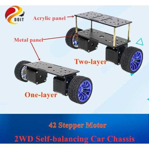 Double Plate 2wd Two Rounds of Self-balancing Stepper Motor Car Two-wheel Balancing Car Smart Car Chassis Kit