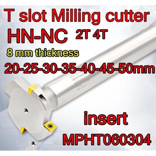 MTS-8mm 20mm 25mm 30mm 35mm 40mm 45mm 50mm x 8mm thickness insert MPHT060304 HN-CN CNC T slot milling cutter Free shipping