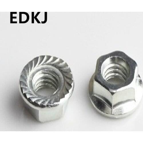 5 pcs M5M6M8 hexagon gasketed flange nut Anti-slip nut cap Aluminium profile flange nut Anti-loosening nut nickel plated