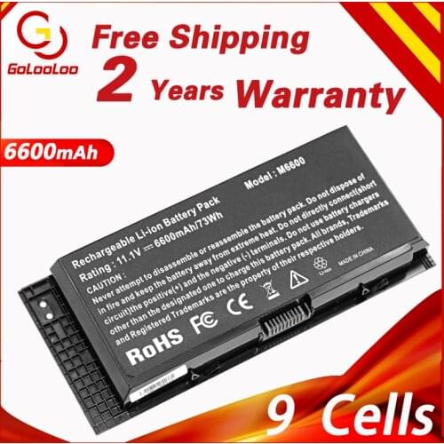 Golooloo 6600mAh 9 Cells FV993 Laptop Battery For DELL Precision M6600 M6700 M6800 M4800 M4600 M4700 FJJ4W PG6RC R7PND OTN1K5