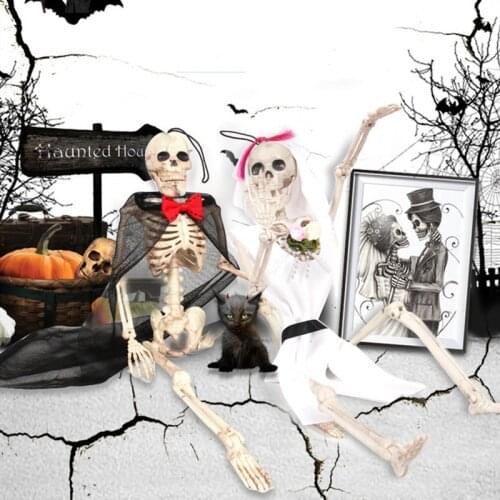 Halloween decoration skeleton bride Skull bridegroom model haloween decor horror house props party accessories supplies scary