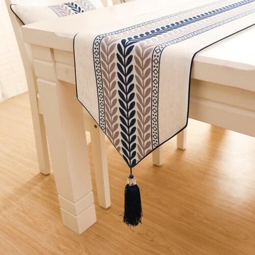 Cotton and linen Nordic striped table flag modern minimalist living room European American table TV cabinet flag cover cloth