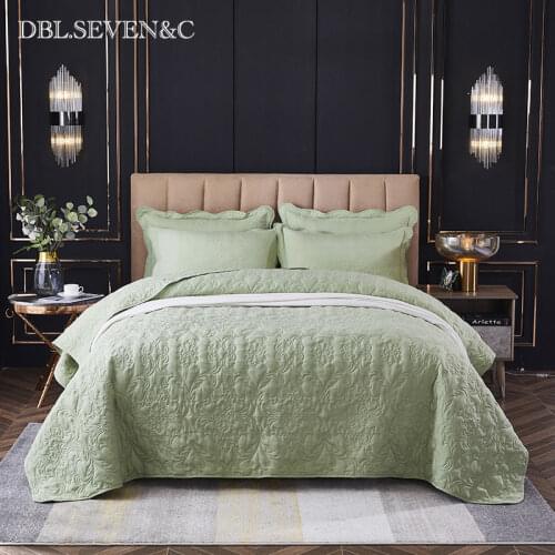 Luxury Cotton Linens Bedspread on the bed linen quilted Bedspreads for bed sheet Double bed covers 3D Embossing bed Plaid Quilt