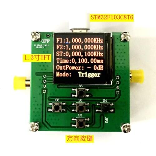 HMC833 25M-6GHZ RF signal source Phase-locked loop Sweep source STM32 control 1.3" OLED display for WiMax, WiFi replace DDS