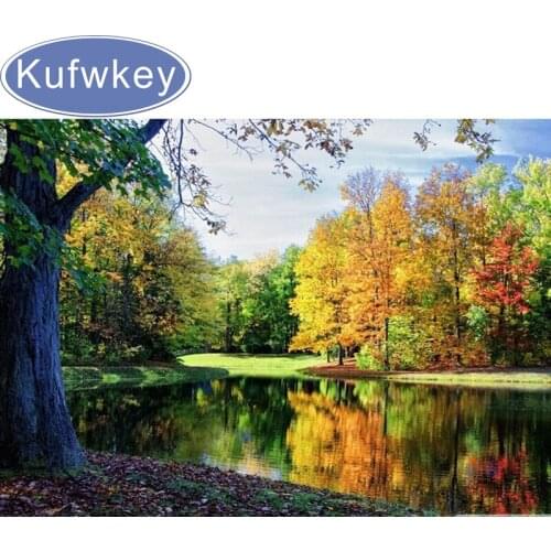 3D Diy diamond paintings drill rhinestone diamond mosaic needlework Beautiful autumn pictures DIY 5D square Diamond embroidery