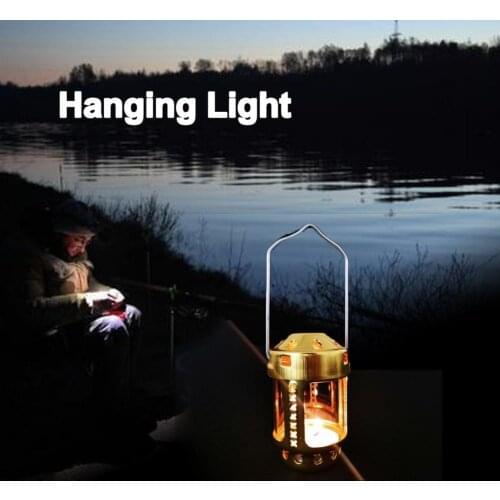 Creative Outdoor Camping Angling Portable Candle Lantern Mini Bright Aluminium Alloy Brass Night Fishing Hanging Candle Lamp