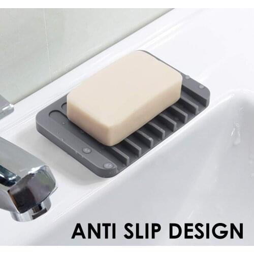 Silicone Soap Holder Reusable Drain Soap Dish Eco-friendly Soft Silicone Bathroom Plate Holder Tray Storage Case Soap Rack