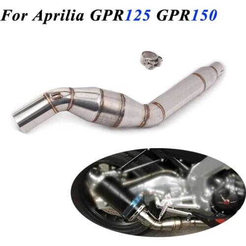 Motorcycle Exhaust For Aprilia GPR125 GPR150 GPR 150 125 Middle Tube Link Pipe Muffler Modified Escape moto escapamento de