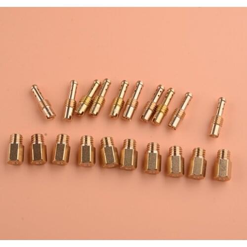 10pcs Metal Light Gold Main Jets & Pilot Jets Carburetor Kits Fit for Mikuni TM TMX VM VM22