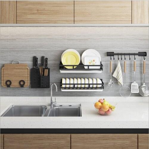 Stainless steel No Punchingd kitchen Shelf Wall Hanging Tableware Knife Kitchen Knife Storage Rack Kitchen Arrangement Rack