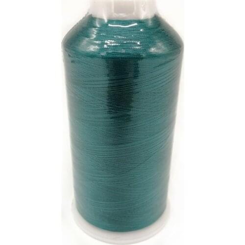 High Quality 5000 Meters Green Color 120D/2 100% Reflective Viscose Rayon Embroidery Thread with Plastic Cone