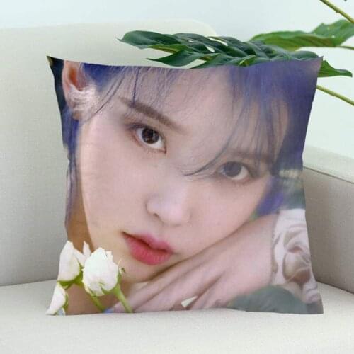 New Arrival Lee Ji Eun IU Pillow Cover Bedroom Home Office Decorative Pillowcase Square Zipper Pillow Cases Satin Soft
