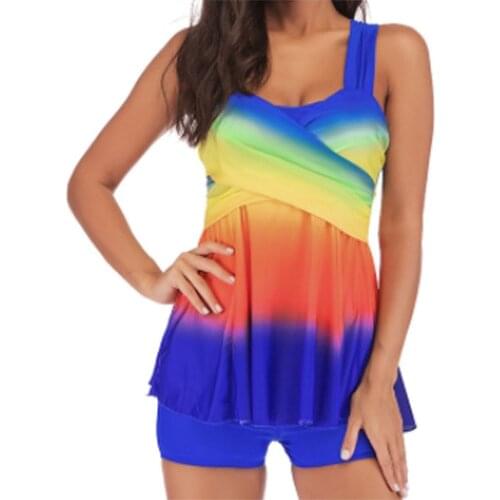 Rainbow Bikini Swimsuit Sexy Bikini Hot Stamping Fabric Swimsuit Summer Swimsuit Women Sexy Trend Bikini Bikini Set Summer 2021