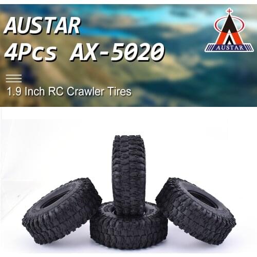 4Pcs AUSTAR AX-5020 1.9 Inch 120mm Rubber Rocks Crawler Tires Tyre for 1/10 Redcat SCX10 AXIAL RC4WD TF2 RC Car