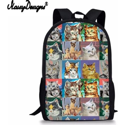 NOISYDESIGNS 3D Animal Photo Print Backpack for Teen Girls BoysCute Primary Student Kids Bagpacks Personalized Children Rucksack