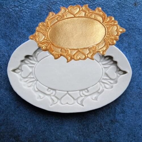 DIY Silicone Biscuits Chocolate Fondant Cake Mold Classical European Printing Border Frame Fashion Frame A502-1