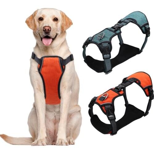Reflective Nylon Dog Harness For Medium Large Dogs No Pull Large Dog Harness Vest For French Bulldog Pitbull Walking Training