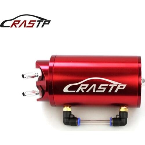 RASTP Universal Aluminum Oil Catch Can Racing Oil Catch Tank/Can Round Can Reservoir Turbo RS-OCC001