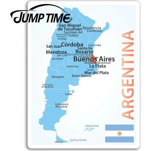 Jump Time for Argentina Map Vinyl Stickers Travel Sticker Fun Laptop Luggage Waterproof Accessories Bumper Car Decal